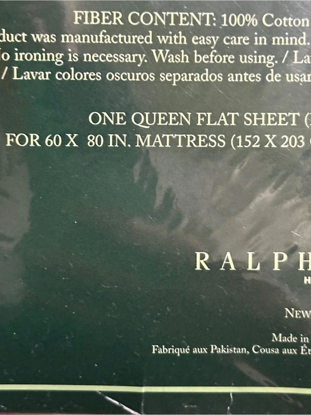 Vtg Lauren Ralph Lauren QUEEN FLAT Sheet 100% Cotton Purple 250 TC NEW